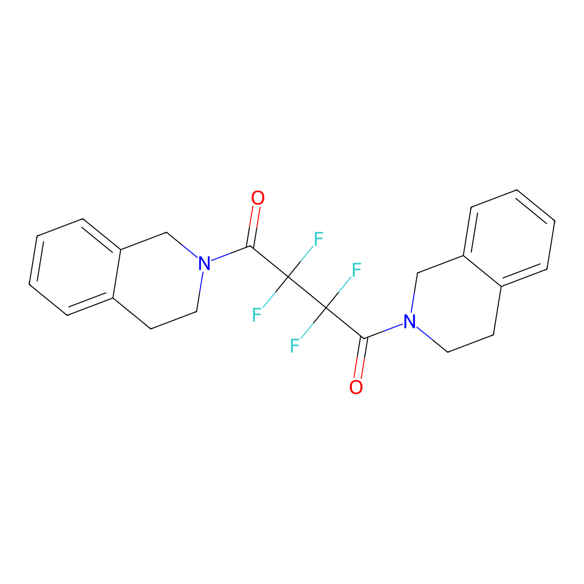 1,4-bis(3,4-dihydro-1H-isoquinolin-2-yl)-2,2,3,3-tetrafluorobutane-1,4-dione molecular structure, CAS 438455-50-6