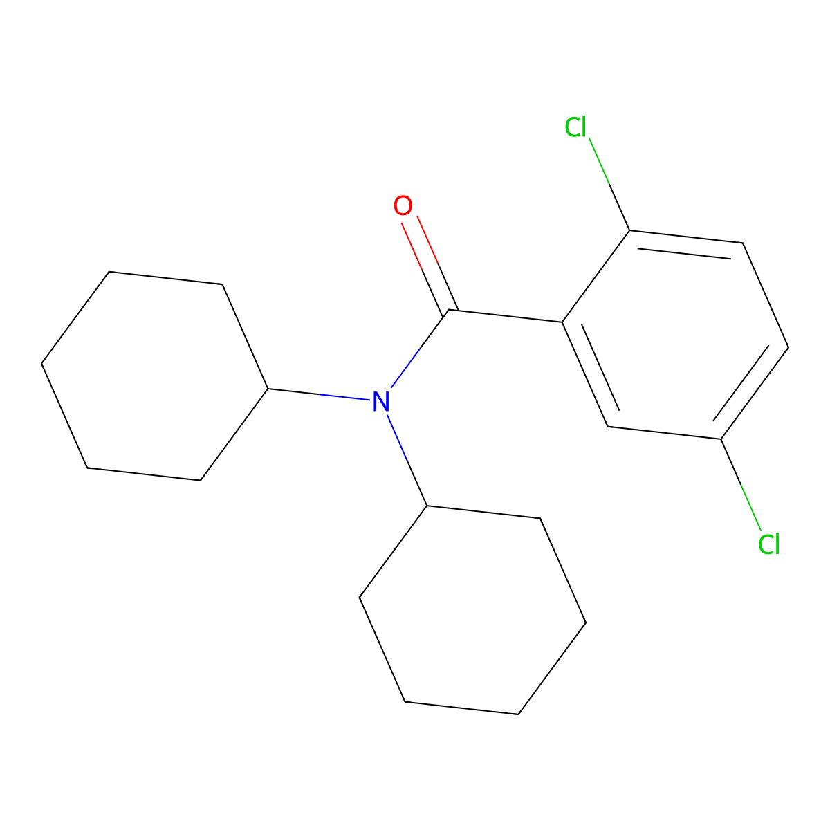 2,5-dichloro-N,N-dicyclohexylbenzamide molecular structure, CAS 438455-54-0