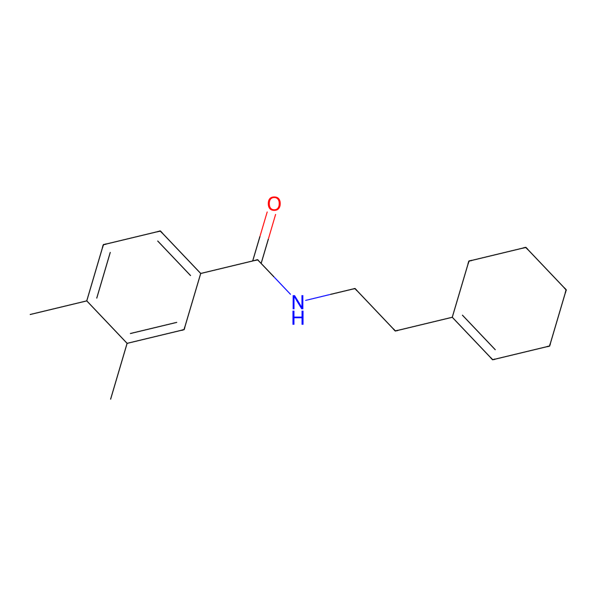 N-[2-(cyclohexen-1-yl)ethyl]-3,4-dimethylbenzamide molecular structure, CAS 438455-56-2