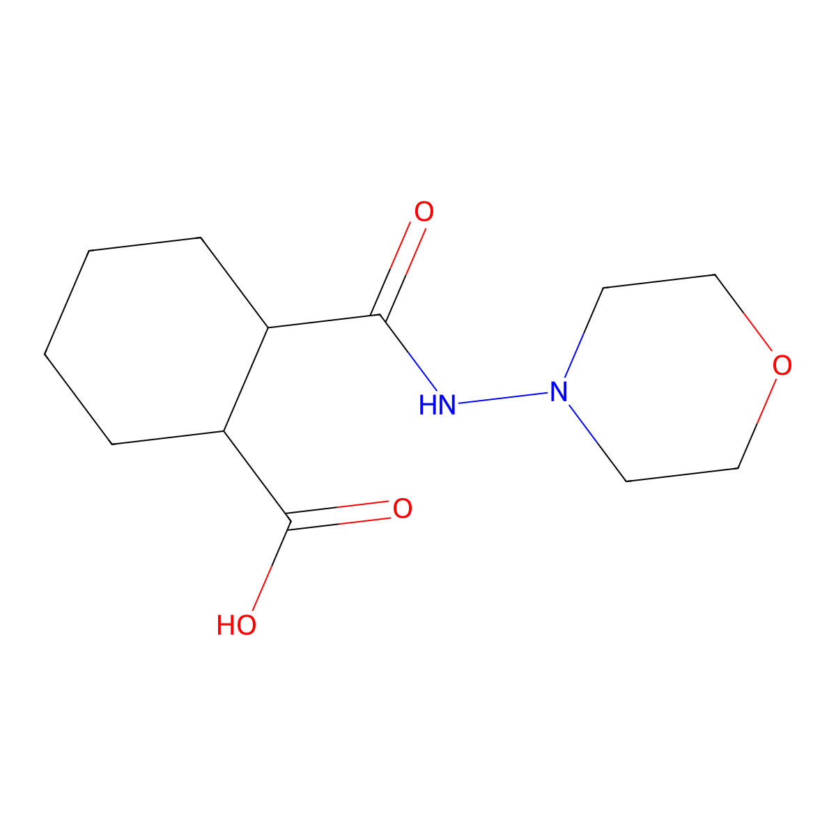 Cyclohexanecarboxylic acid, 2-[(4-morpholinylamino)carbonyl]- molecular structure, CAS 438455-62-0