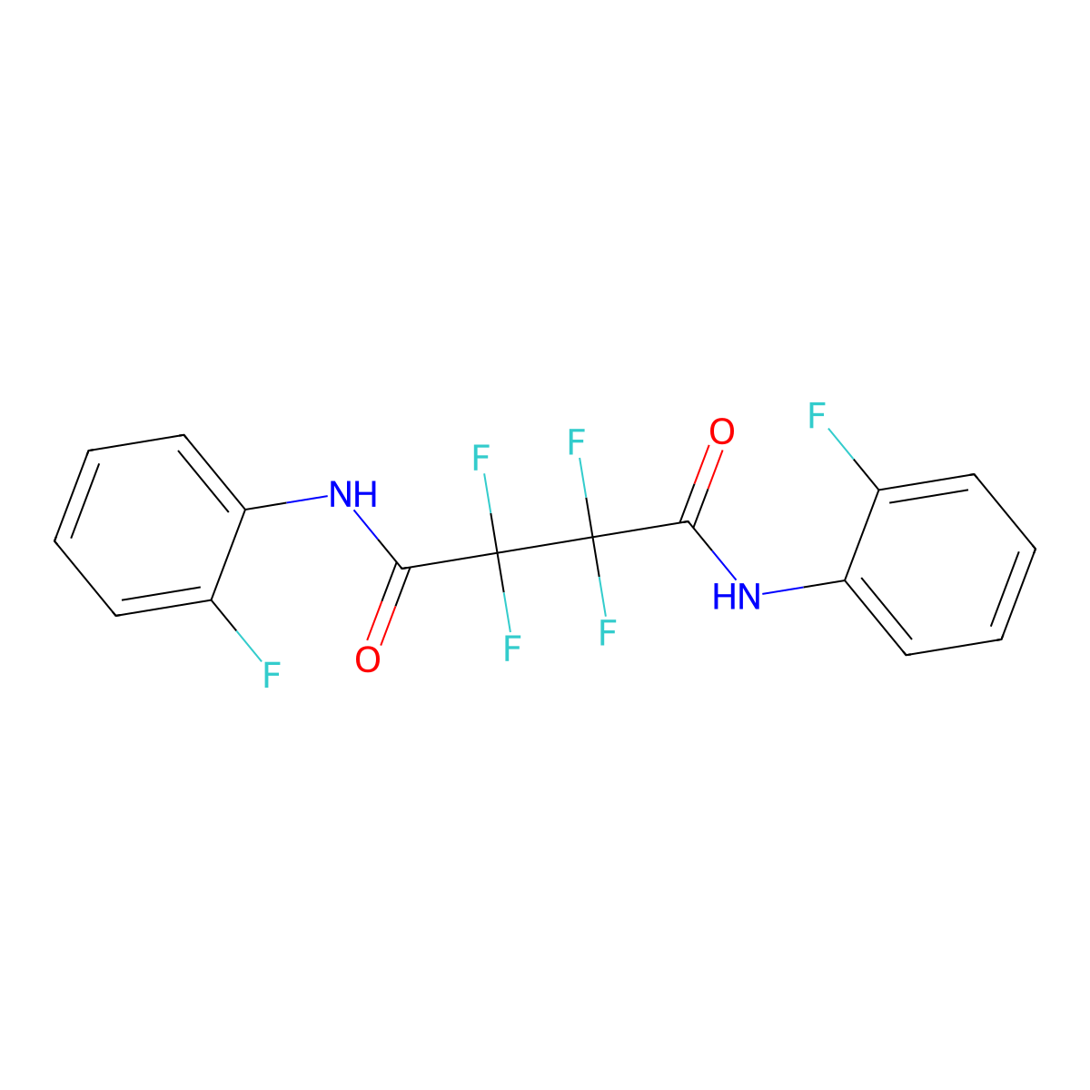 2,2,3,3-tetrafluoro-N,N'-bis(2-fluorophenyl)butanediamide molecular structure, CAS 438455-70-0