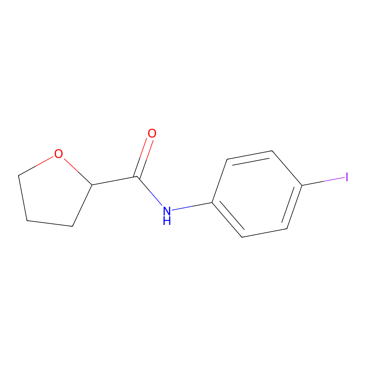 N-(4-iodophenyl)tetrahydrofuran-2-carboxamide molecular structure, CAS 438455-85-7