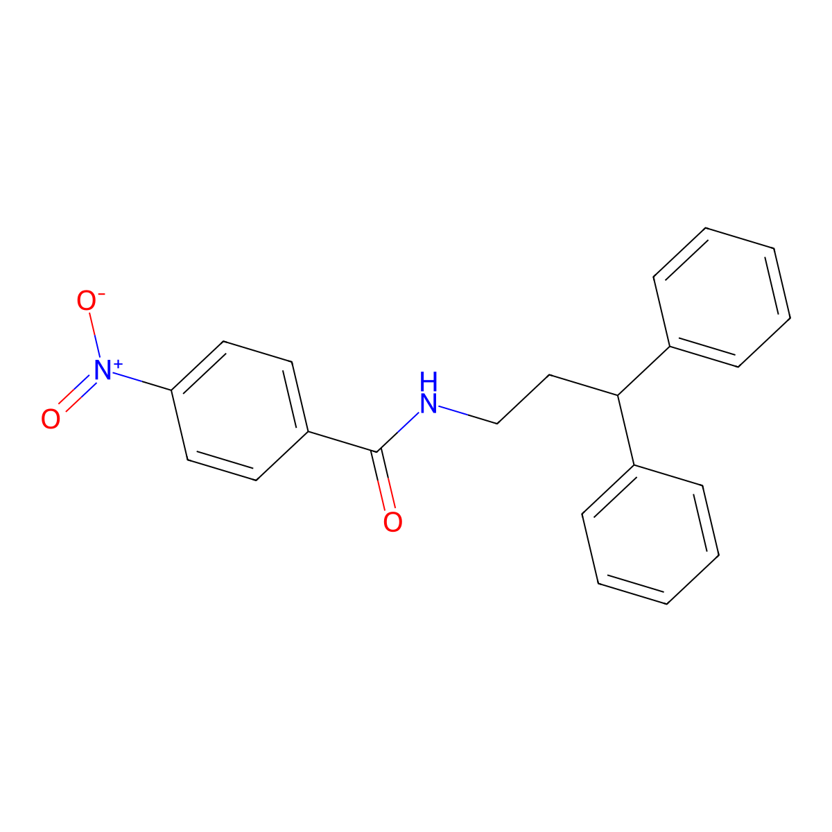 N-(3,3-diphenylpropyl)-4-nitrobenzamide molecular structure, CAS 438455-94-8