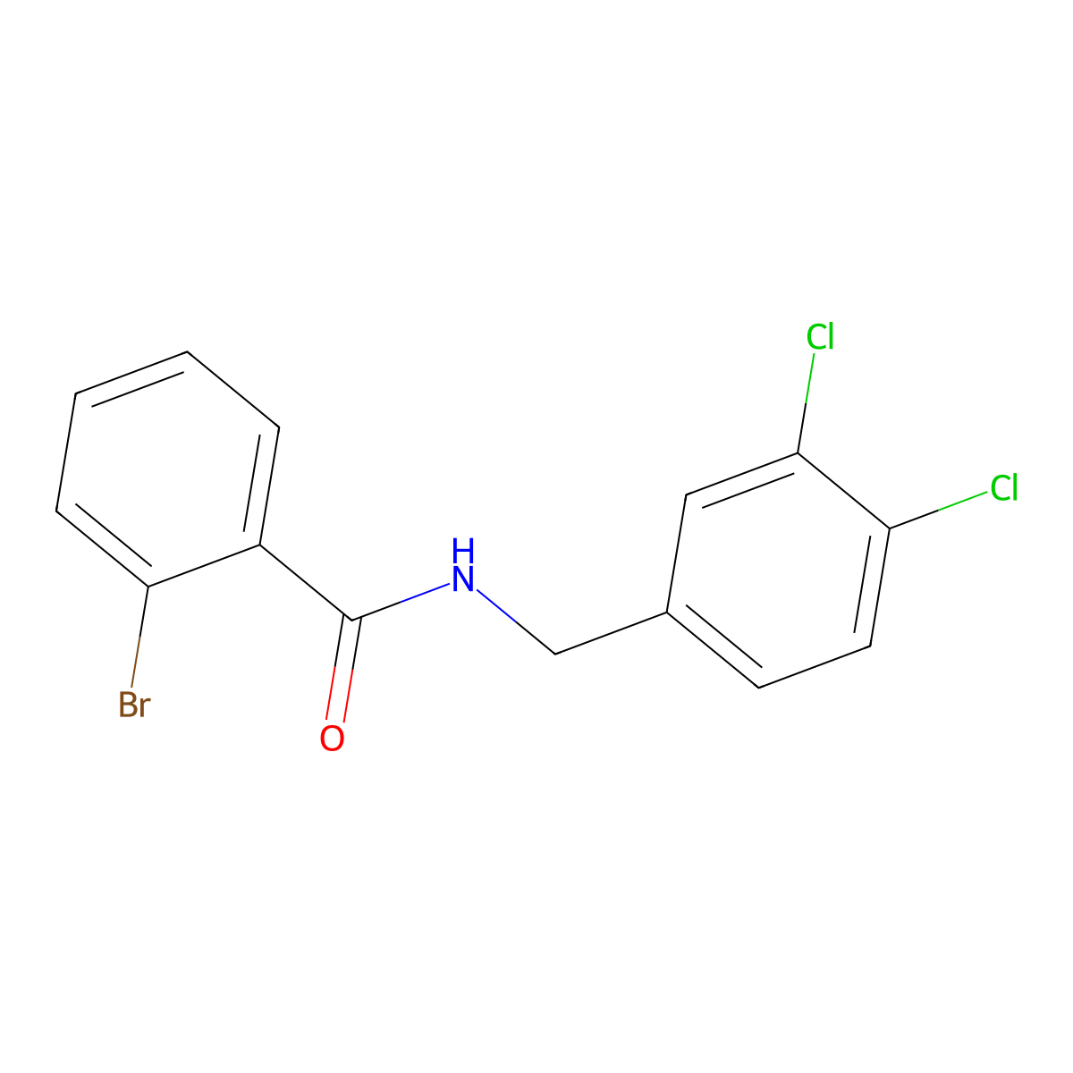 2-bromo-N-(3,4-dichlorobenzyl)benzamide molecular structure, CAS 438456-15-6