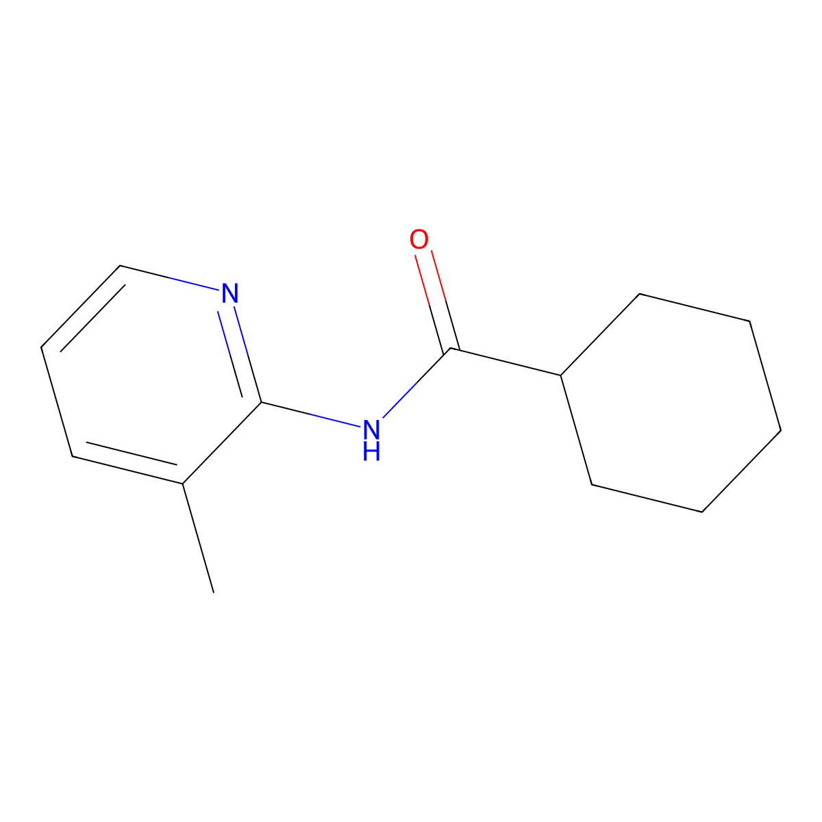 N-(3-methylpyridin-2-yl)cyclohexanecarboxamide molecular structure, CAS 438456-23-6
