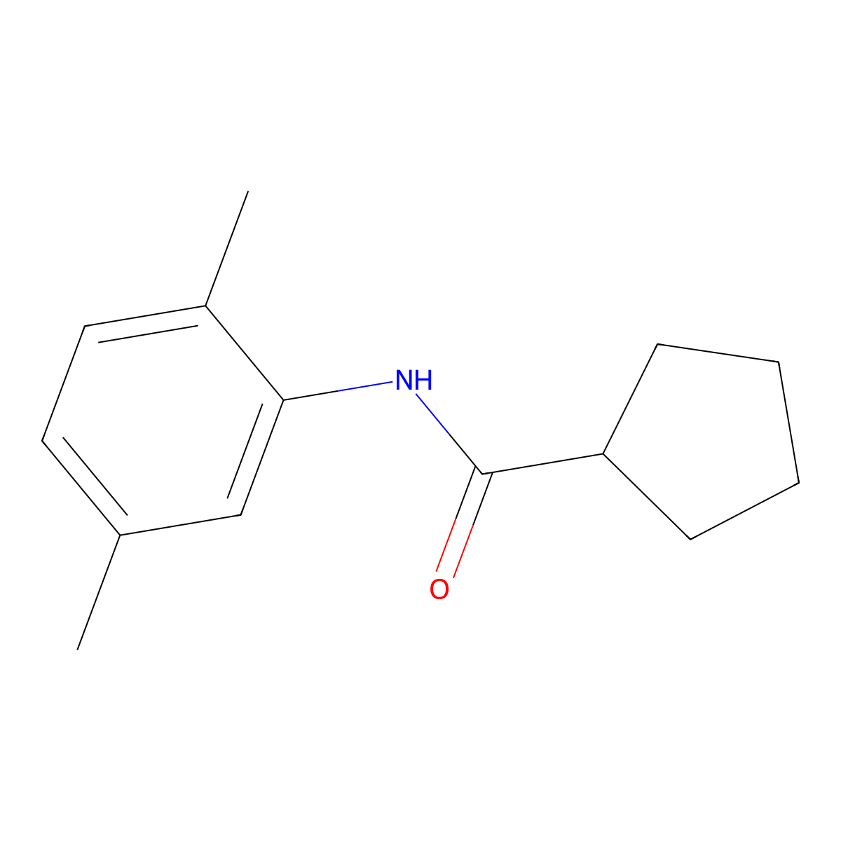 N-(2,5-dimethylphenyl)cyclopentanecarboxamide molecular structure, CAS 438456-24-7