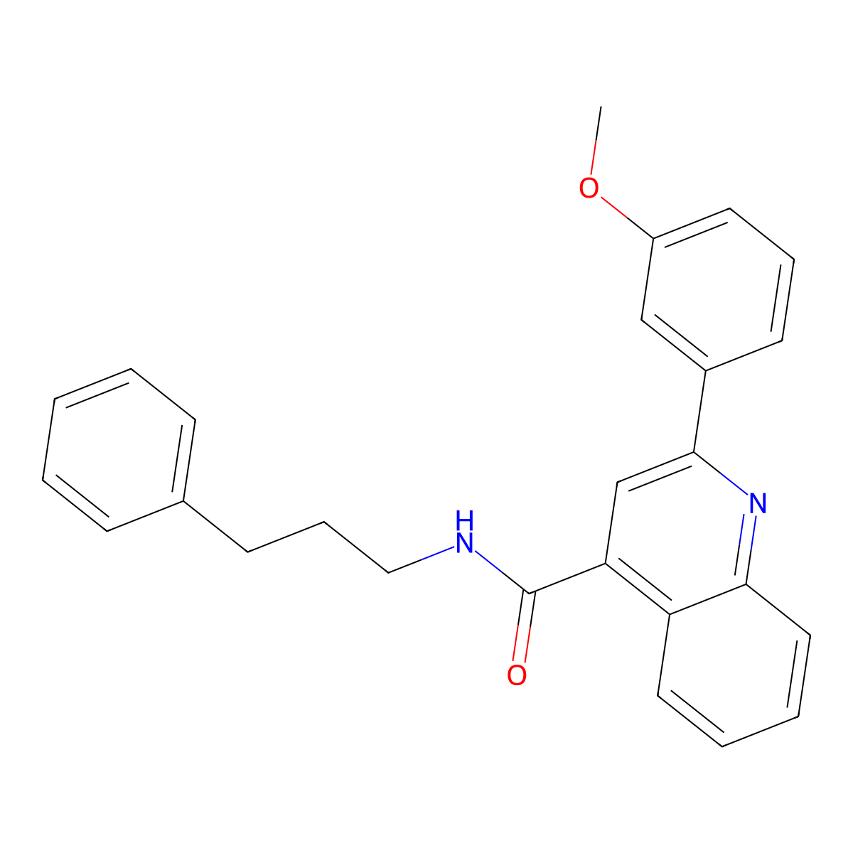 2-(3-methoxyphenyl)-N-(3-phenylpropyl)quinoline-4-carboxamide molecular structure, CAS 438456-29-2