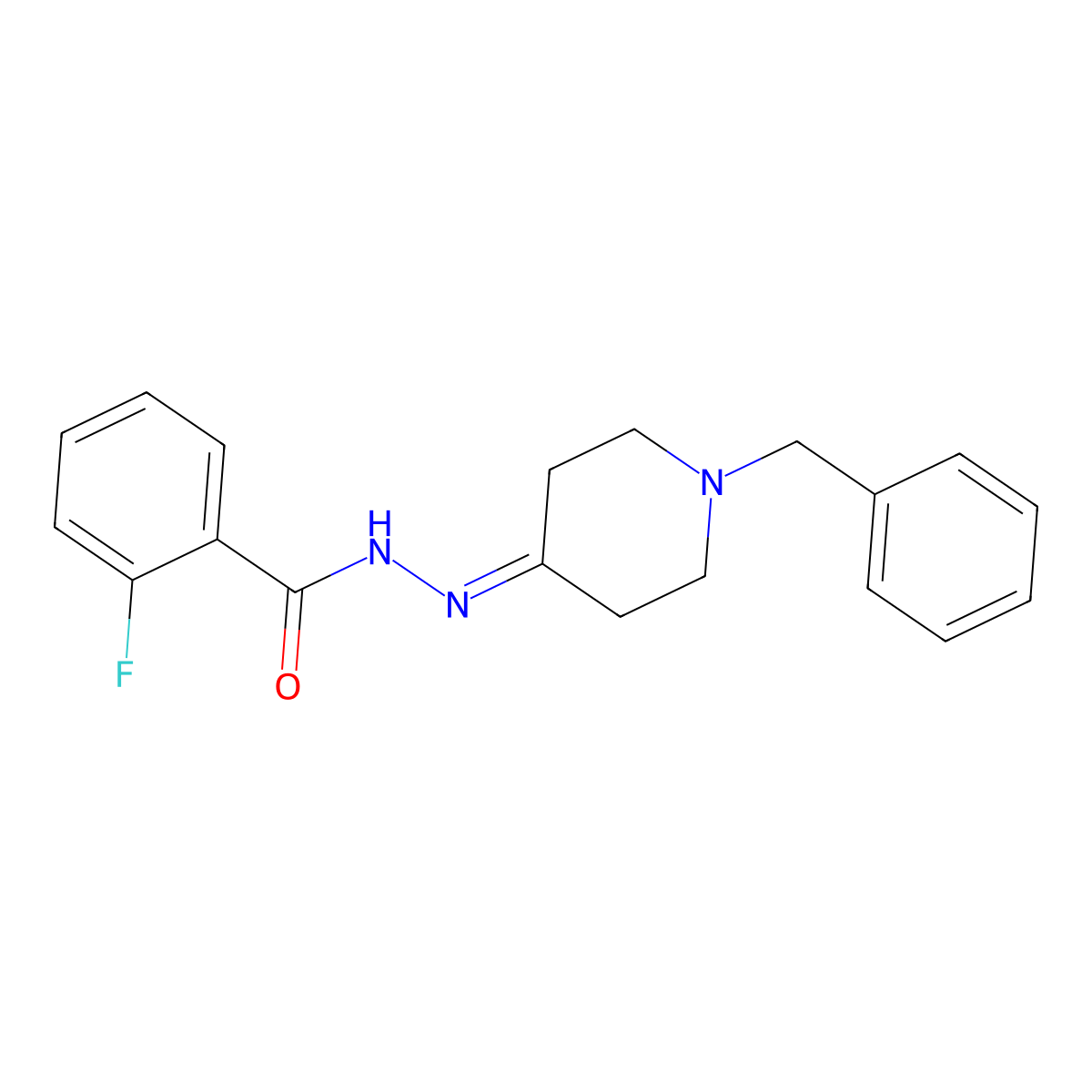 N'-(1-Benzyl-4-piperidinylidene)-2-fluorobenzohydrazide molecular structure, CAS 438456-48-5