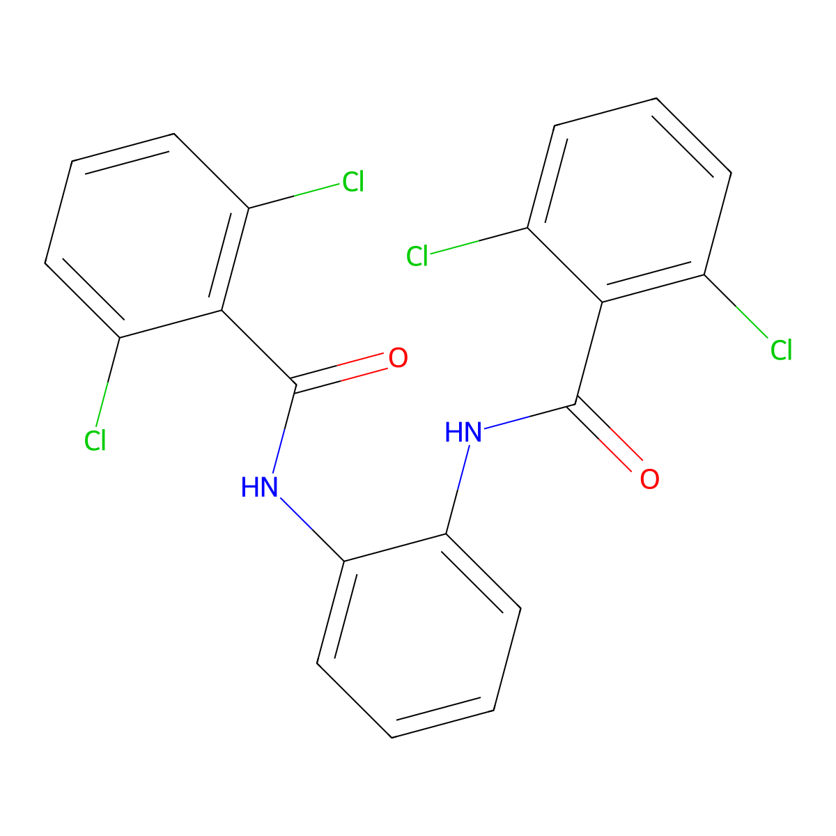 2,6-dichloro-N-{2-[(2,6-dichlorobenzoyl)amino]phenyl}benzamide molecular structure, CAS 438456-57-6