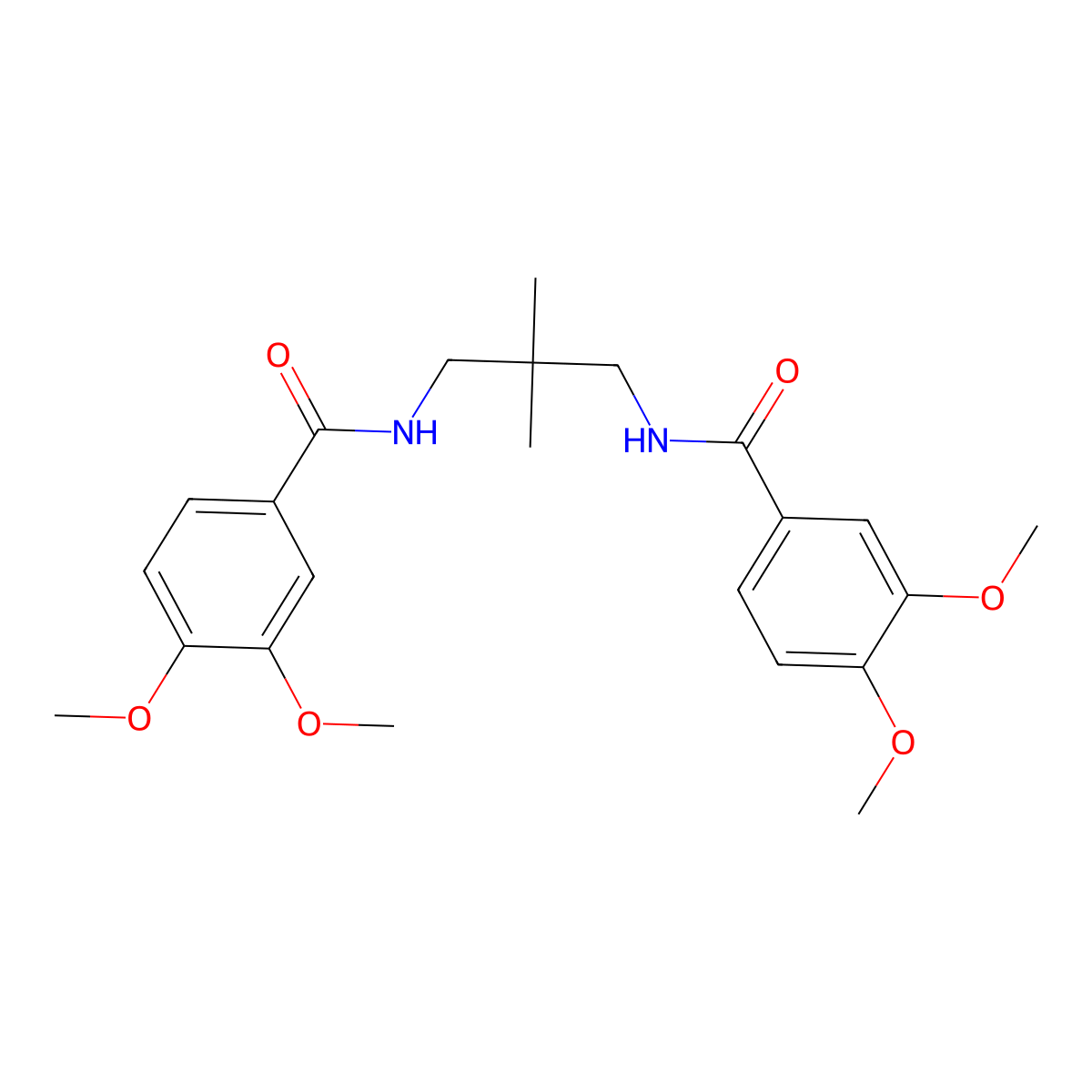 N-{3-[(3,4-dimethoxybenzoyl)amino]-2,2-dimethylpropyl}-3,4-dimethoxybenzamide molecular structure, CAS 438456-58-7