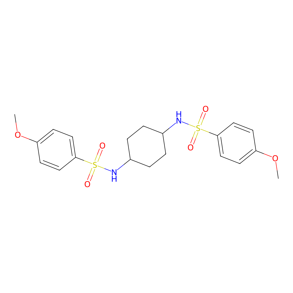 4-methoxy-N-[4-[(4-methoxyphenyl)sulfonylamino]cyclohexyl]benzenesulfonamide molecular structure, CAS 438456-63-4