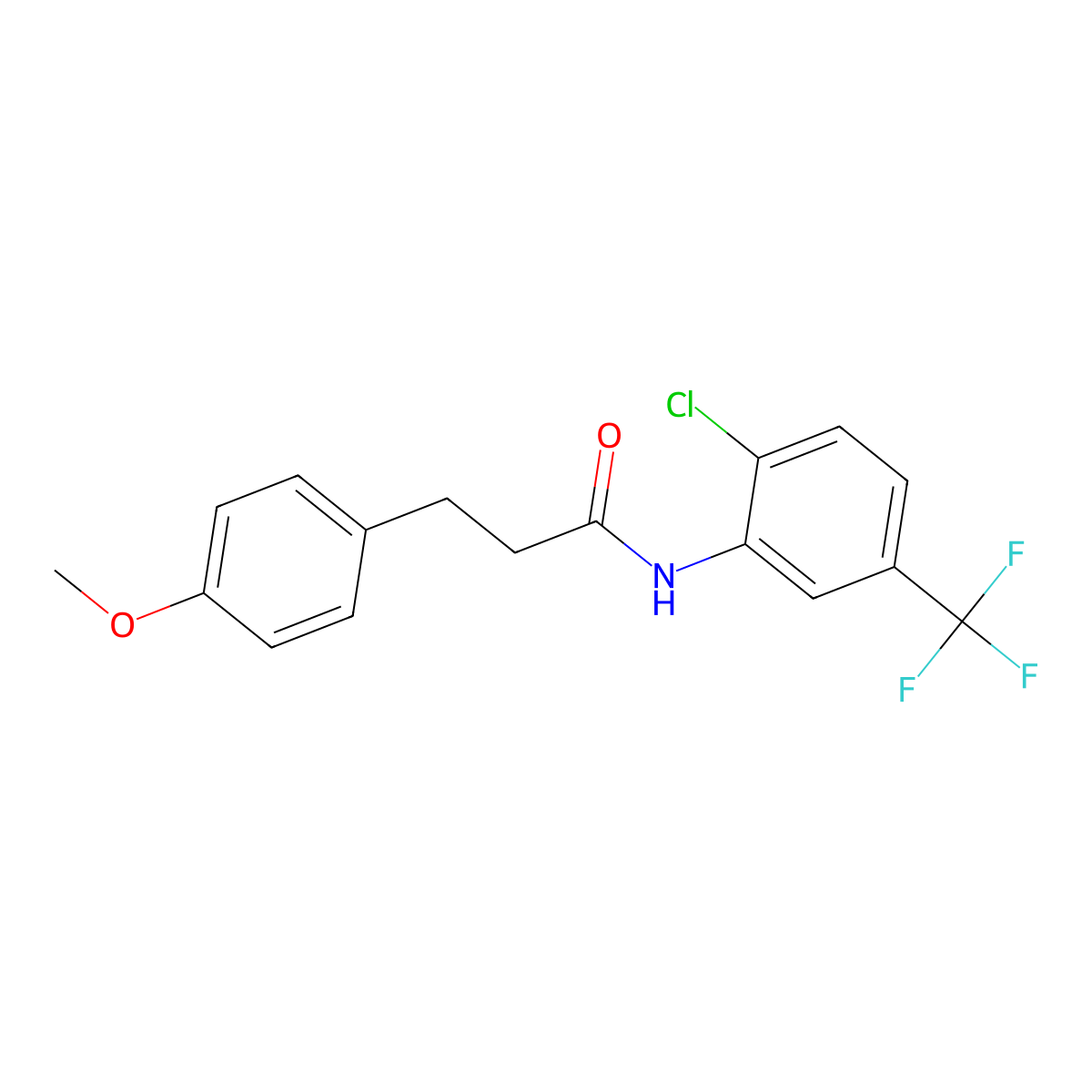 N-[2-chloro-5-(trifluoromethyl)phenyl]-3-(4-methoxyphenyl)propanamide molecular structure, CAS 438456-64-5