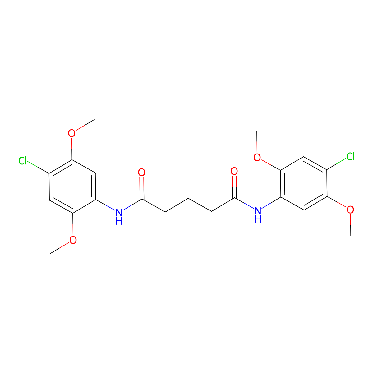 N~1~,N~5~-bis(4-chloro-2,5-dimethoxyphenyl)pentanediamide molecular structure, CAS 438456-68-9