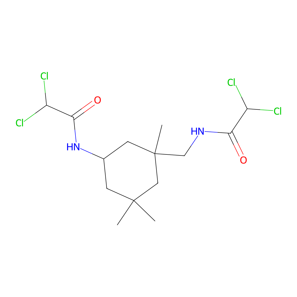 2,2-dichloro-N-(3-{[(dichloroacetyl)amino]methyl}-3,5,5-trimethylcyclohexyl)acetamide molecular structure, CAS 438456-84-9