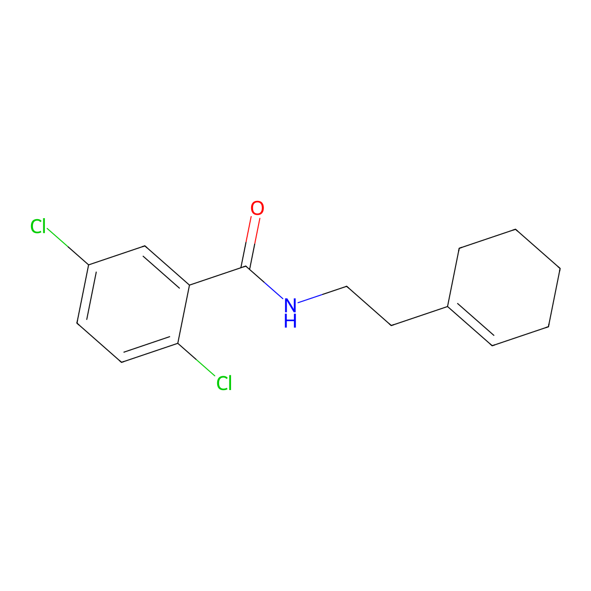 2,5-dichloro-N-[2-(cyclohexen-1-yl)ethyl]benzamide molecular structure, CAS 438456-92-9