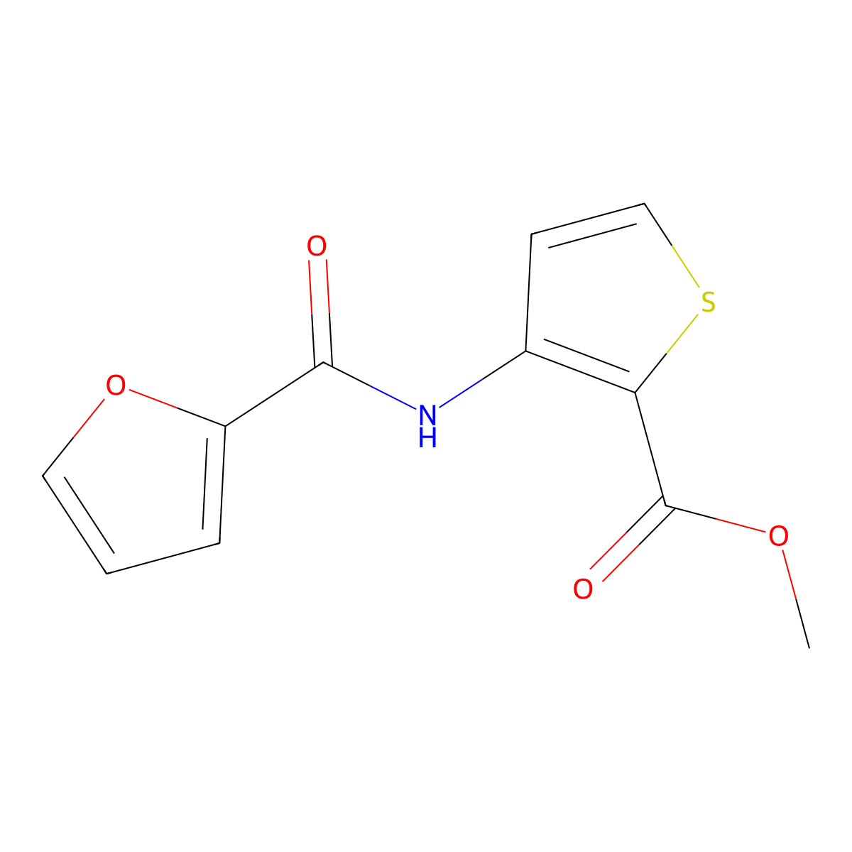 Methyl 3-(2-furoylamino)-2-thiophenecarboxylate molecular structure, CAS 438457-17-1