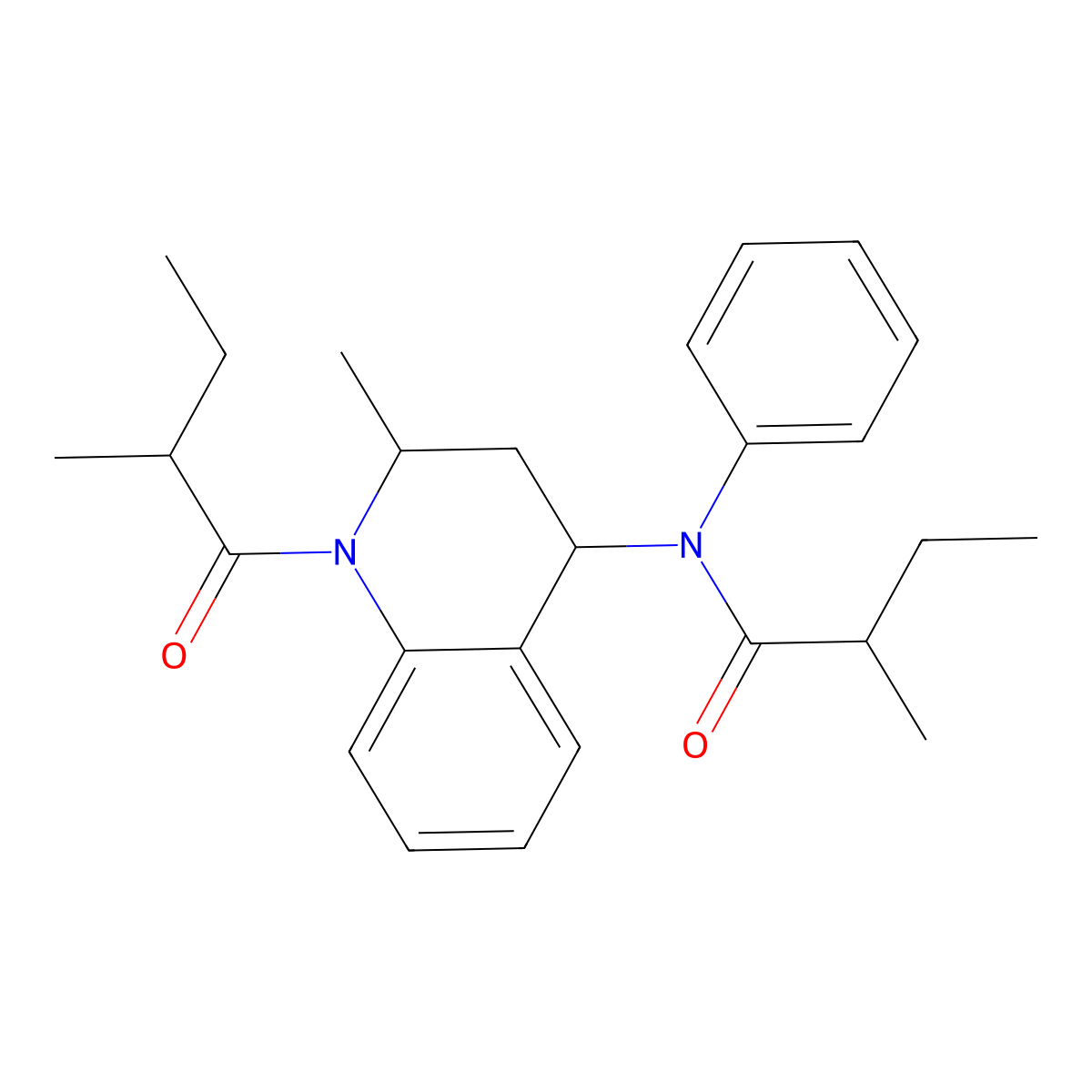 2-methyl-N-[2-methyl-1-(2-methylbutanoyl)-1,2,3,4-tetrahydroquinolin-4-yl]-N-phenylbutanamide molecular structure, CAS 438461-82-6
