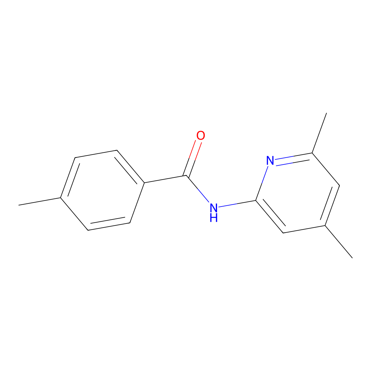 N-(4,6-dimethylpyridin-2-yl)-4-methylbenzamide molecular structure, CAS 438463-13-9