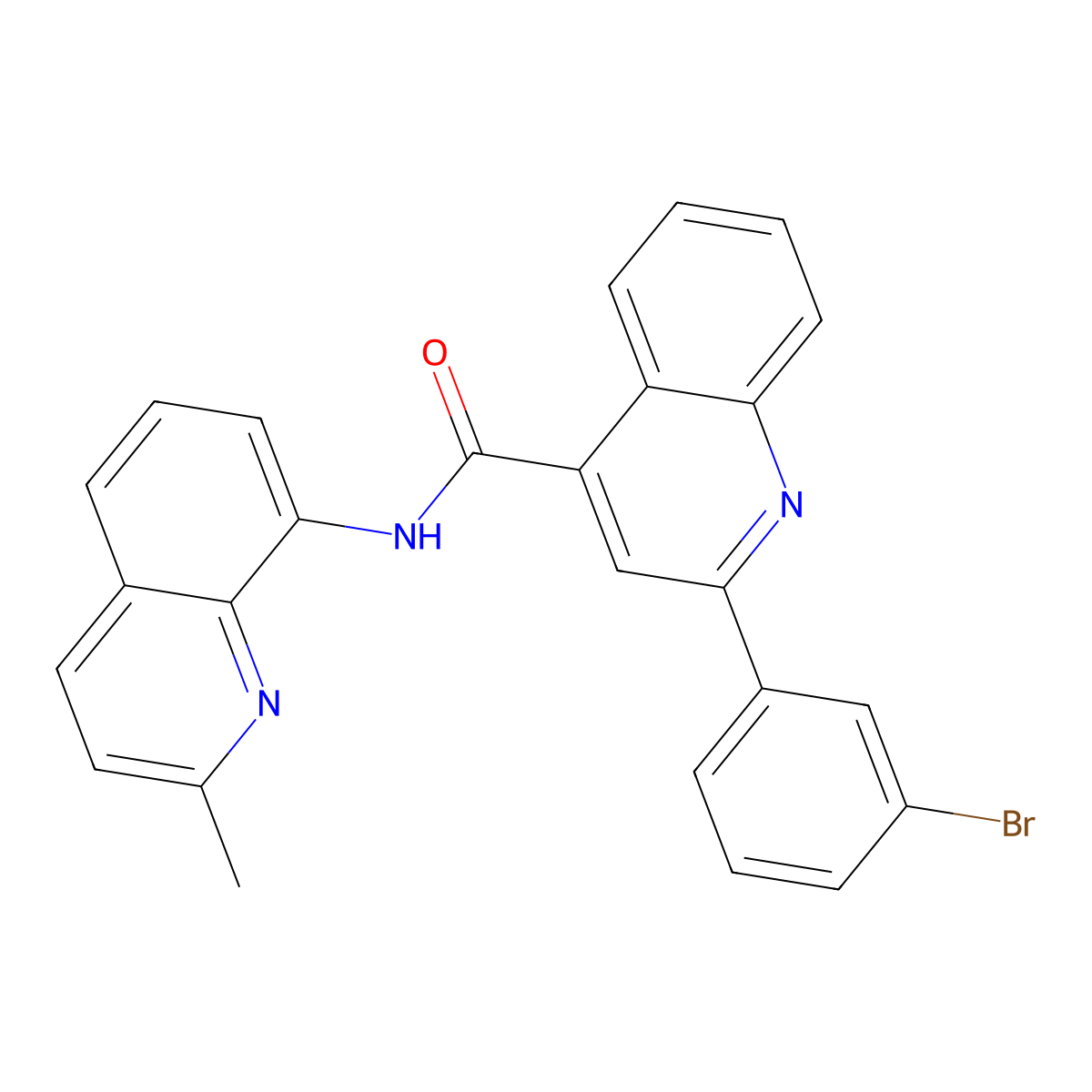 2-(3-bromophenyl)-N-(2-methyl-8-quinolinyl)-4-quinolinecarboxamide molecular structure, CAS 438463-25-3