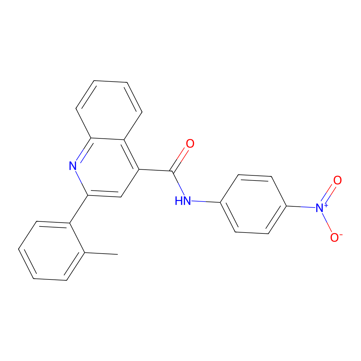 N-{4-nitrophenyl}-2-(2-methylphenyl)-4-quinolinecarboxamide molecular structure, CAS 438463-30-0