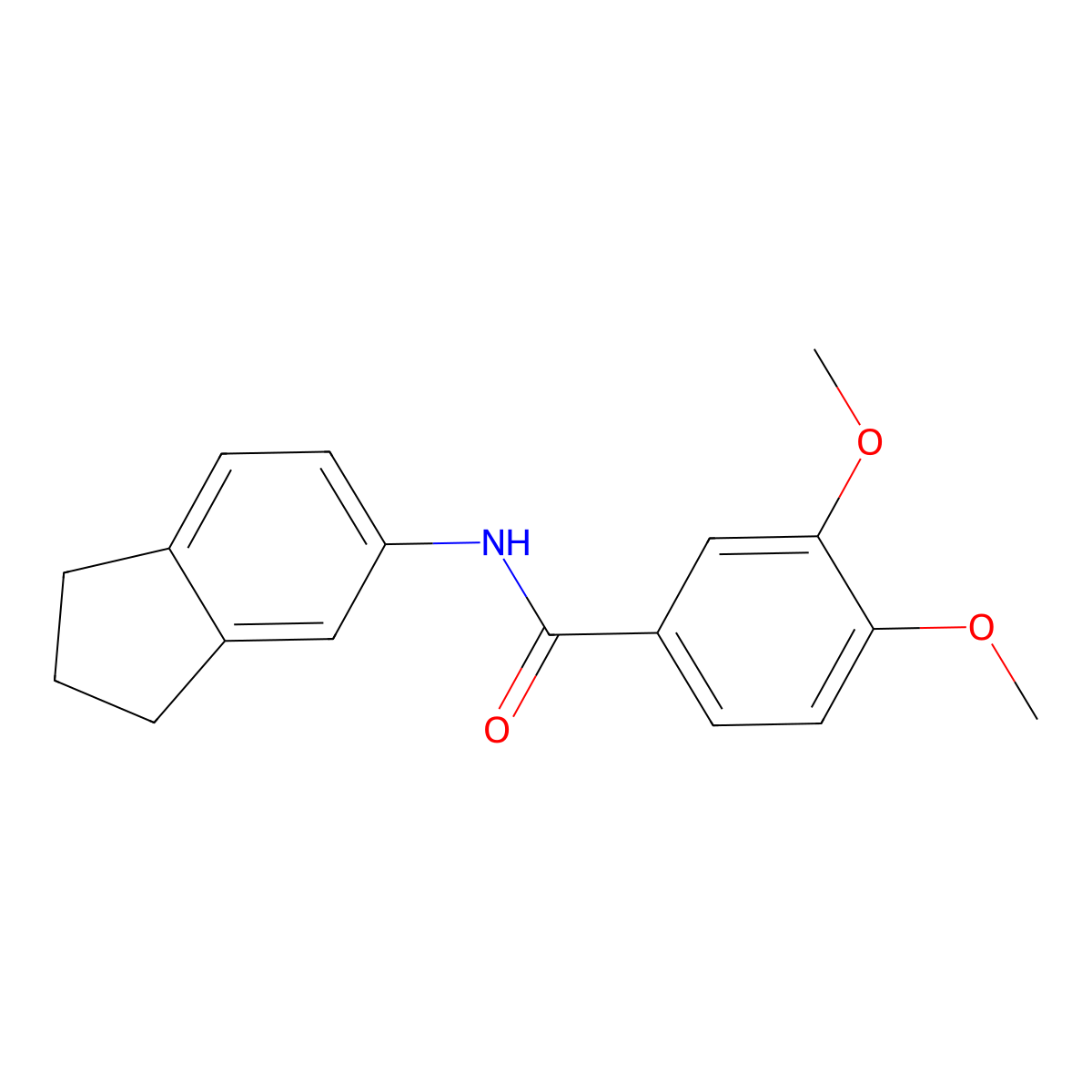 N-(2,3-Dihydro-1H-inden-5-yl)-3,4-dimethoxybenzamide molecular structure, CAS 438464-03-0
