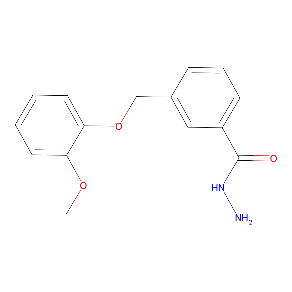 3-[(2-Methoxyphenoxy)methyl]benzohydrazide molecular structure, CAS 438464-05-2