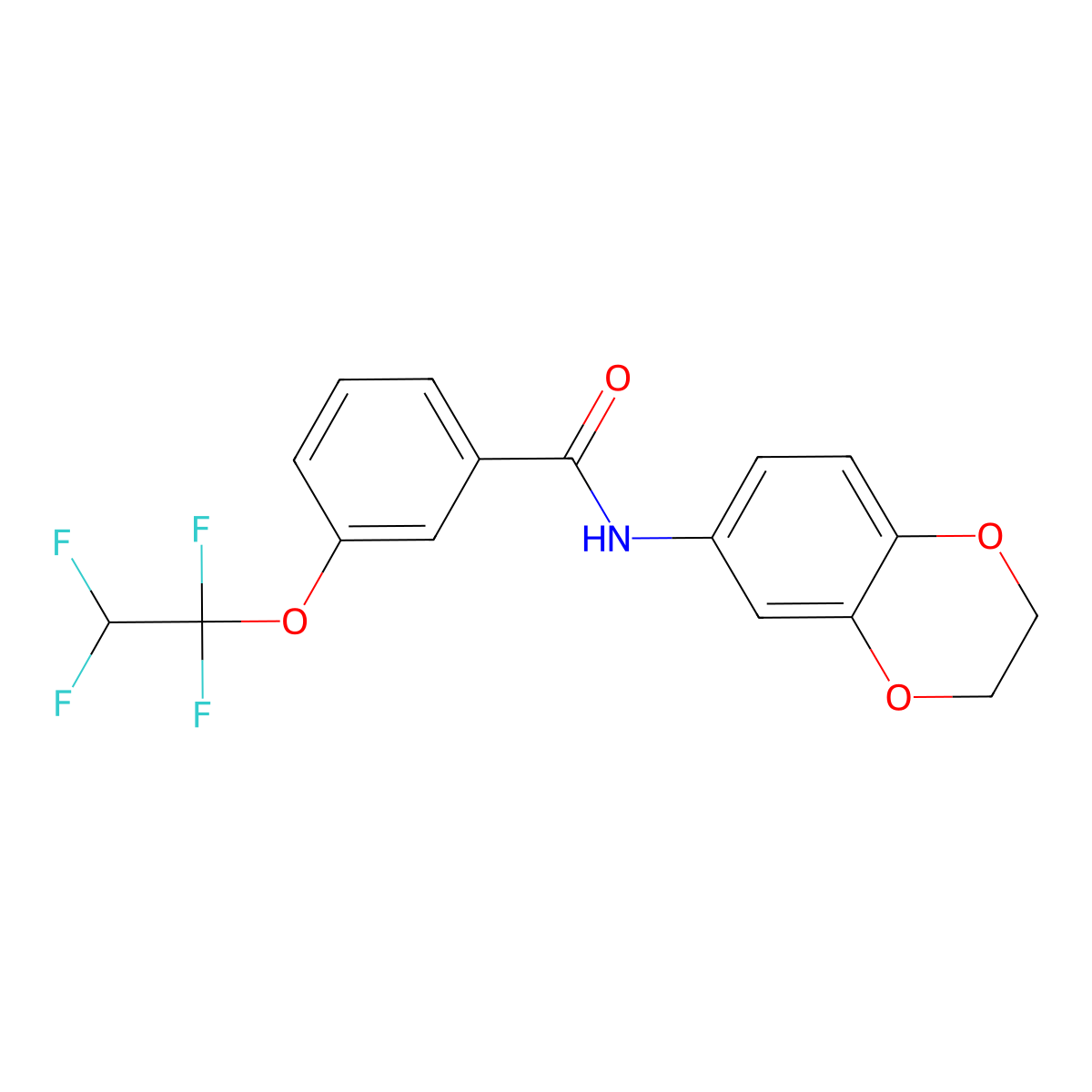 N-(2,3-dihydro-1,4-benzodioxin-6-yl)-3-(1,1,2,2-tetrafluoroethoxy)benzamide molecular structure, CAS 438464-06-3