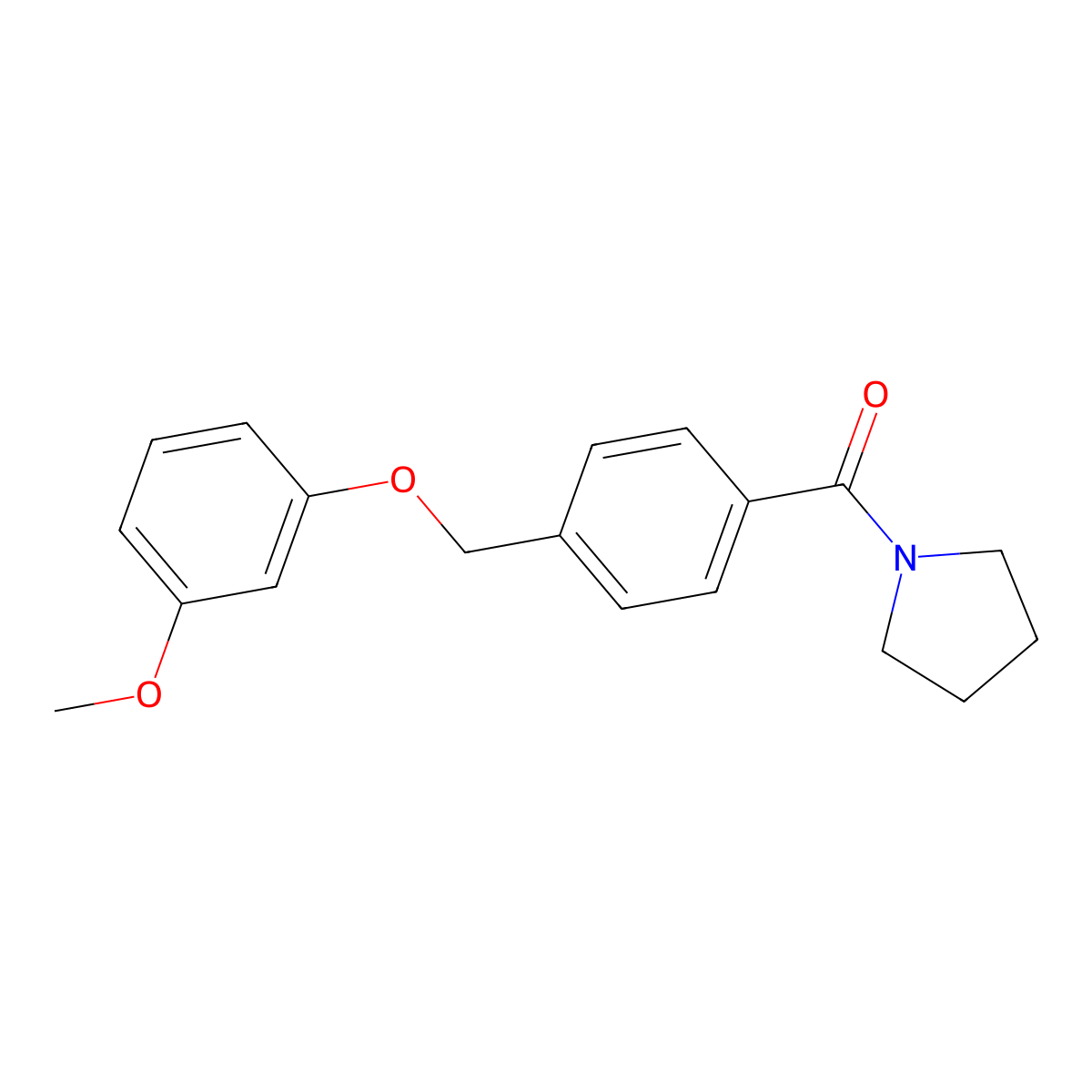 [4-[(3-Methoxyphenoxy)methyl]phenyl]-pyrrolidin-1-ylmethanone molecular structure, CAS 438464-13-2