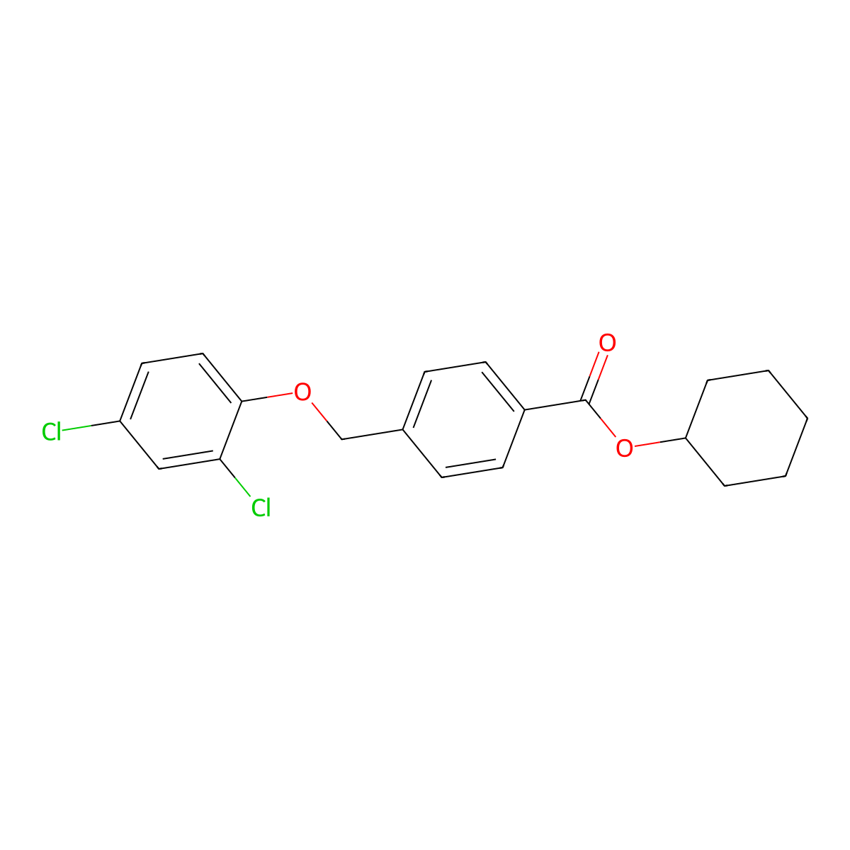 Cyclohexyl 4-[(2,4-dichlorophenoxy)methyl]benzoate molecular structure, CAS 438464-18-7