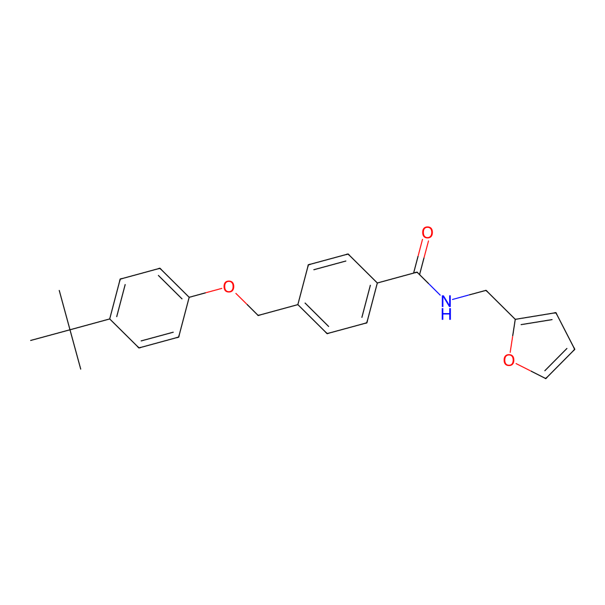 4-[(4-tert-butylphenoxy)methyl]-N-(furan-2-ylmethyl)benzamide molecular structure, CAS 438464-35-8
