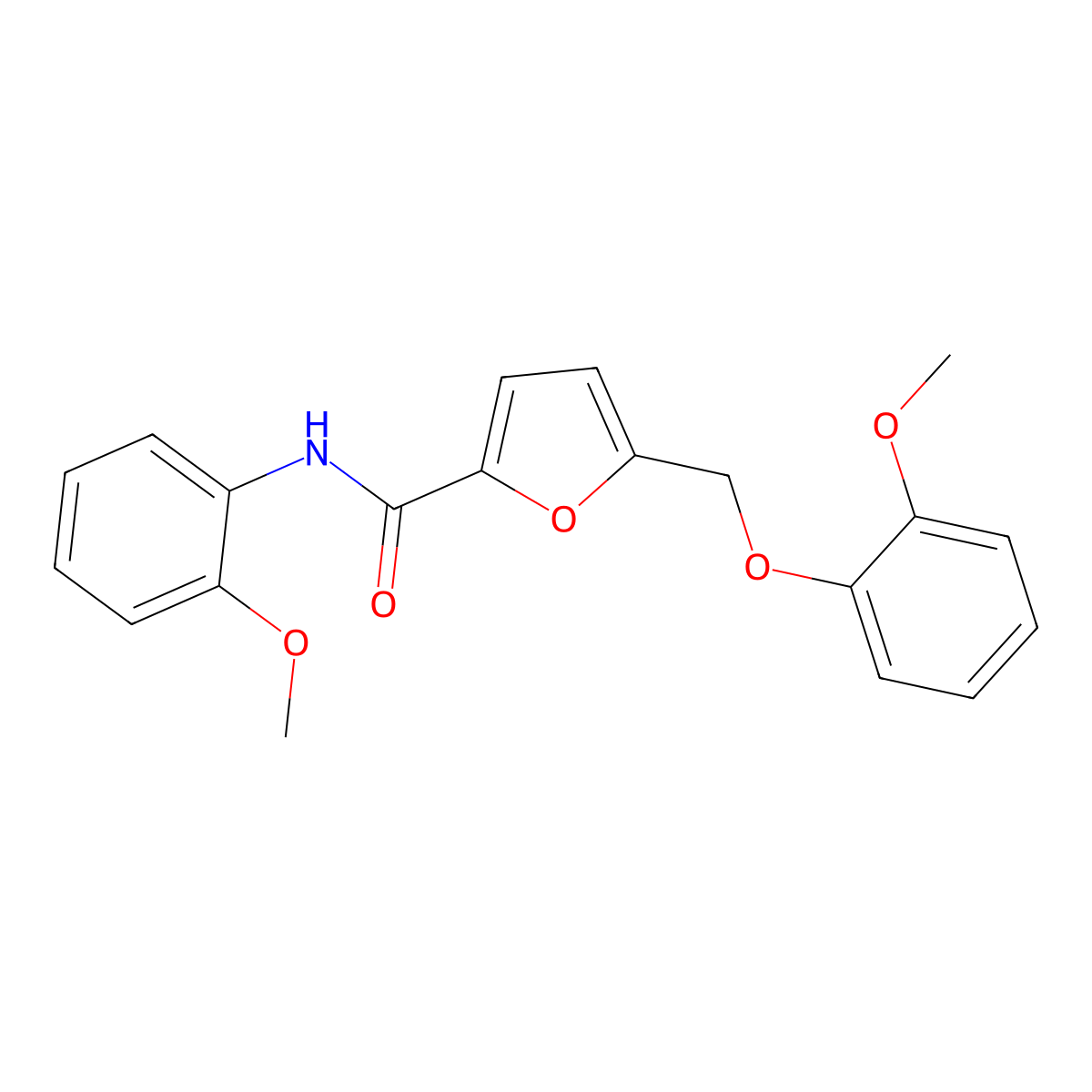 5-((2-Methoxyphenoxy)methyl)-N-(2-methoxyphenyl)furan-2-carboxamide molecular structure, CAS 438464-47-2