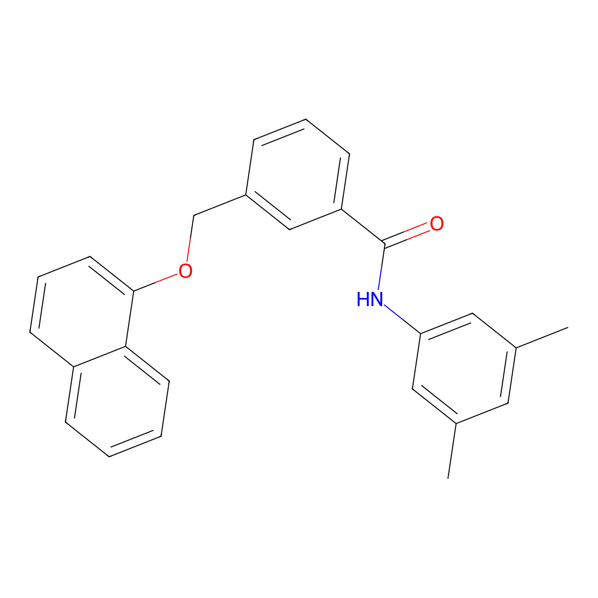 N-(3,5-dimethylphenyl)-3-[(1-naphthyloxy)methyl]benzamide molecular structure, CAS 438464-64-3