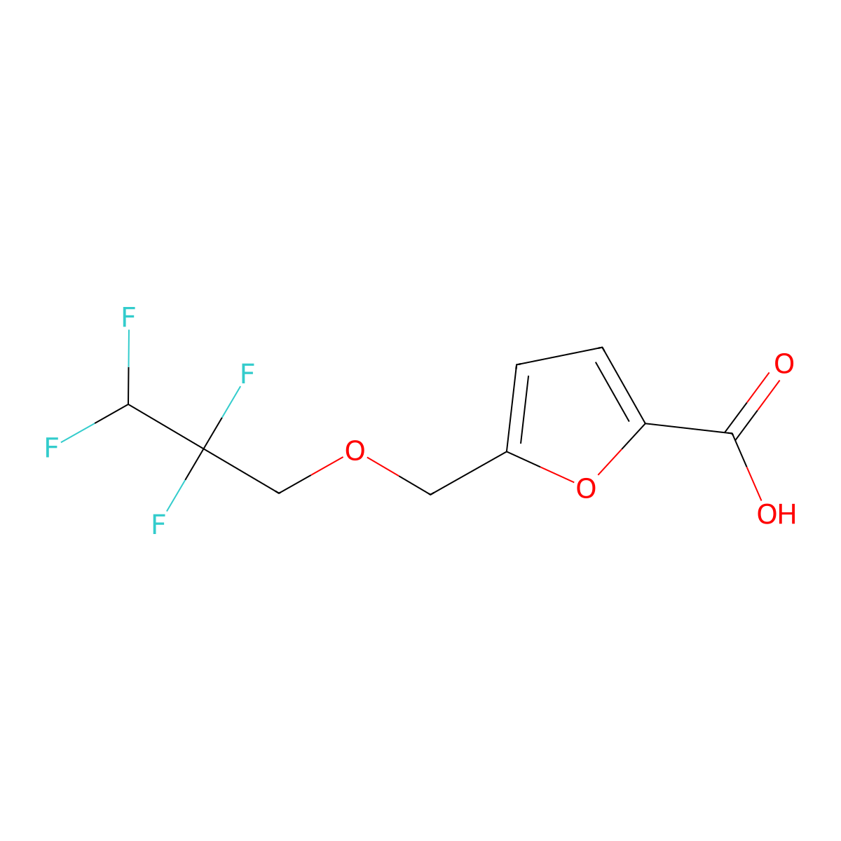 5-[(2,2,3,3-Tetrafluoropropoxy)methyl]furan-2-carboxylic acid molecular structure, CAS 438464-72-3