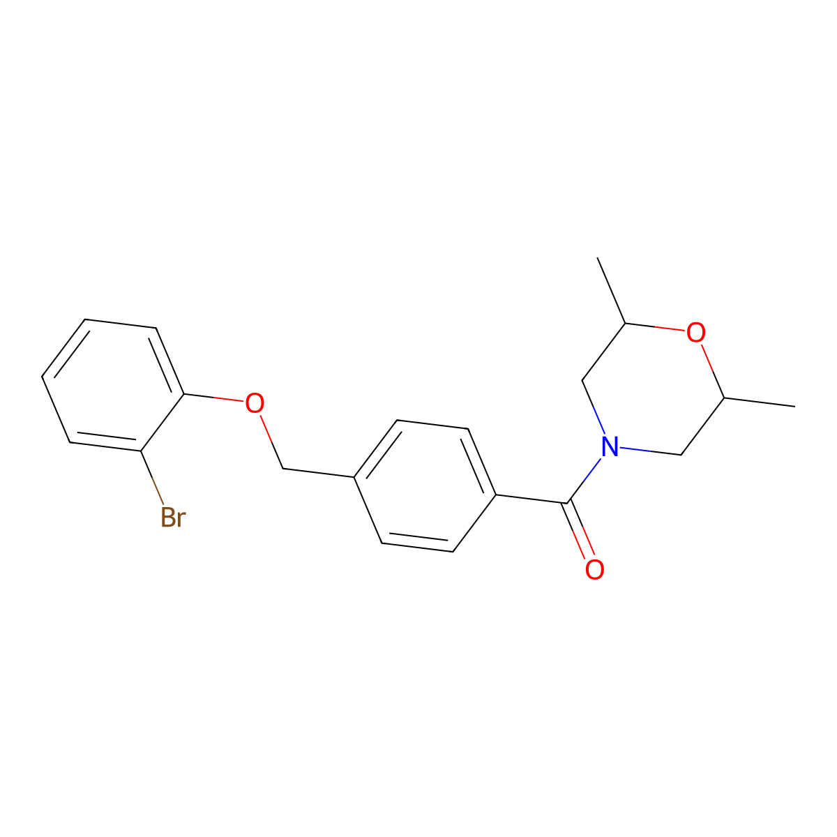4-{4-[(2-Bromophenoxy)methyl]benzoyl}-2,6-dimethylmorpholine molecular structure, CAS 438464-75-6