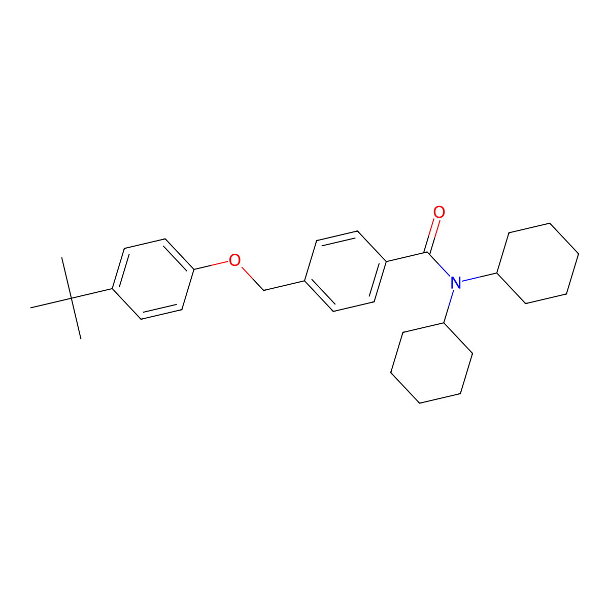 4-[(4-tert-butylphenoxy)methyl]-N,N-dicyclohexylbenzamide molecular structure, CAS 438464-84-7