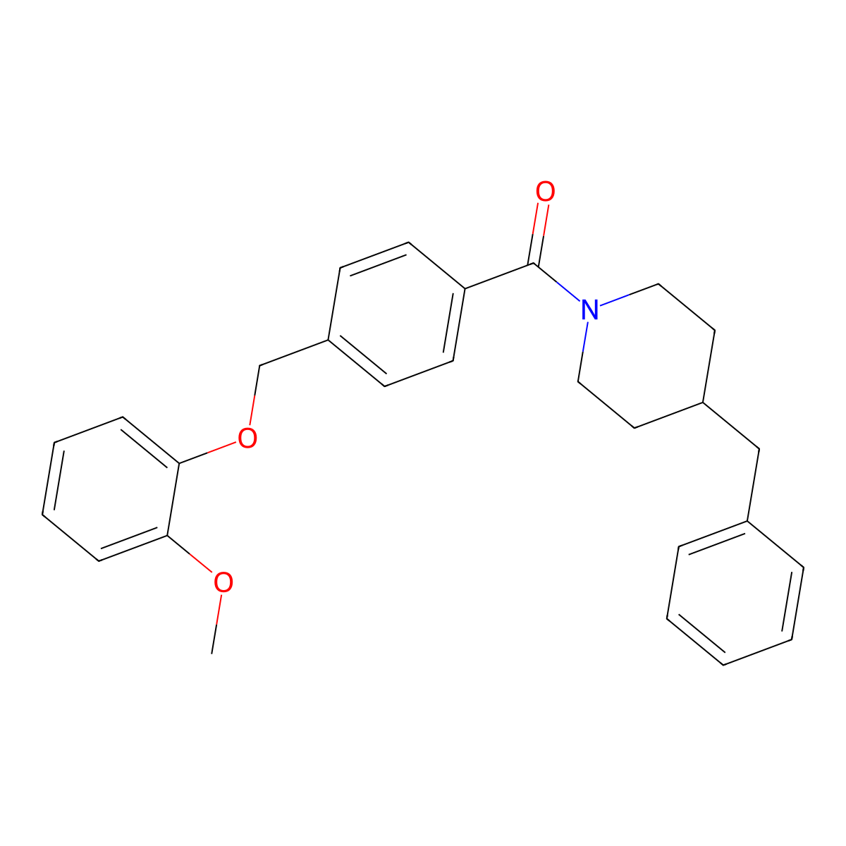 4-Benzyl-1-{4-[(2-methoxyphenoxy)methyl]benzoyl}piperidine molecular structure, CAS 438464-90-5