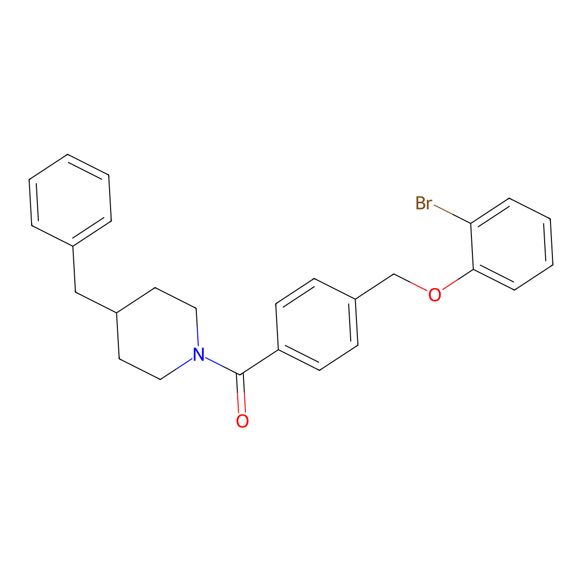 4-Benzyl-1-{4-[(2-bromophenoxy)methyl]benzoyl}piperidine molecular structure, CAS 438464-94-9