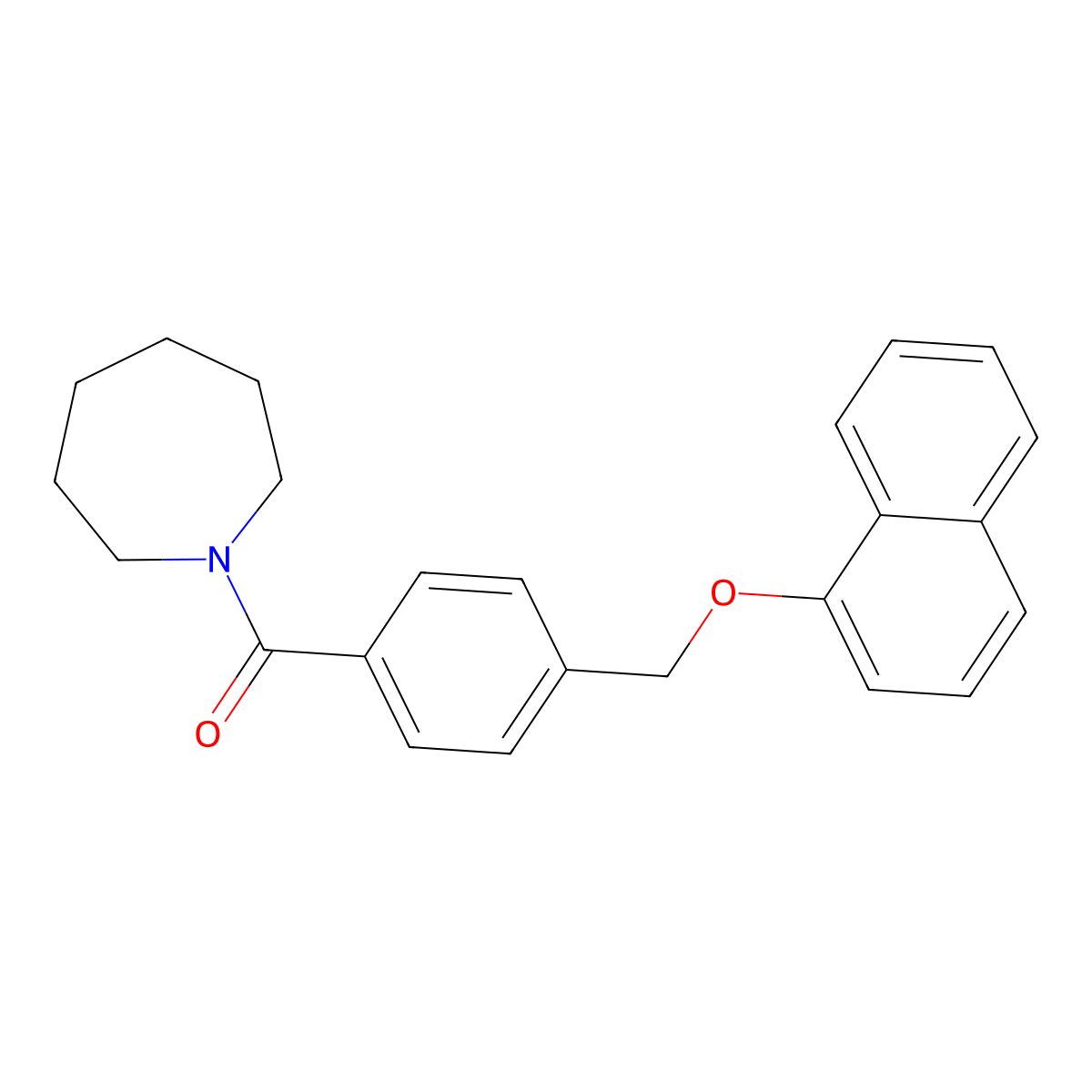 Azepan-1-yl-[4-(naphthalen-1-yloxymethyl)phenyl]methanone molecular structure, CAS 438465-04-4