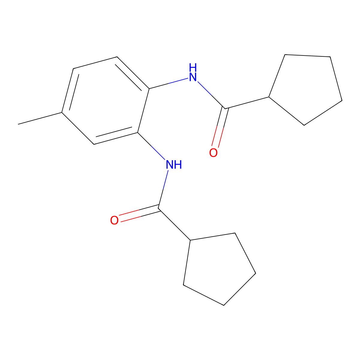N-[2-(cyclopentanecarbonylamino)-4-methylphenyl]cyclopentanecarboxamide molecular structure, CAS 438465-18-0