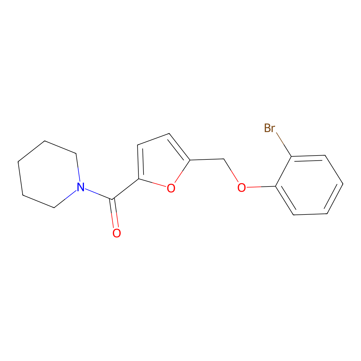 [5-[(2-Bromophenoxy)methyl]-2-furanyl]-1-piperidinylmethanone molecular structure, CAS 438465-23-7