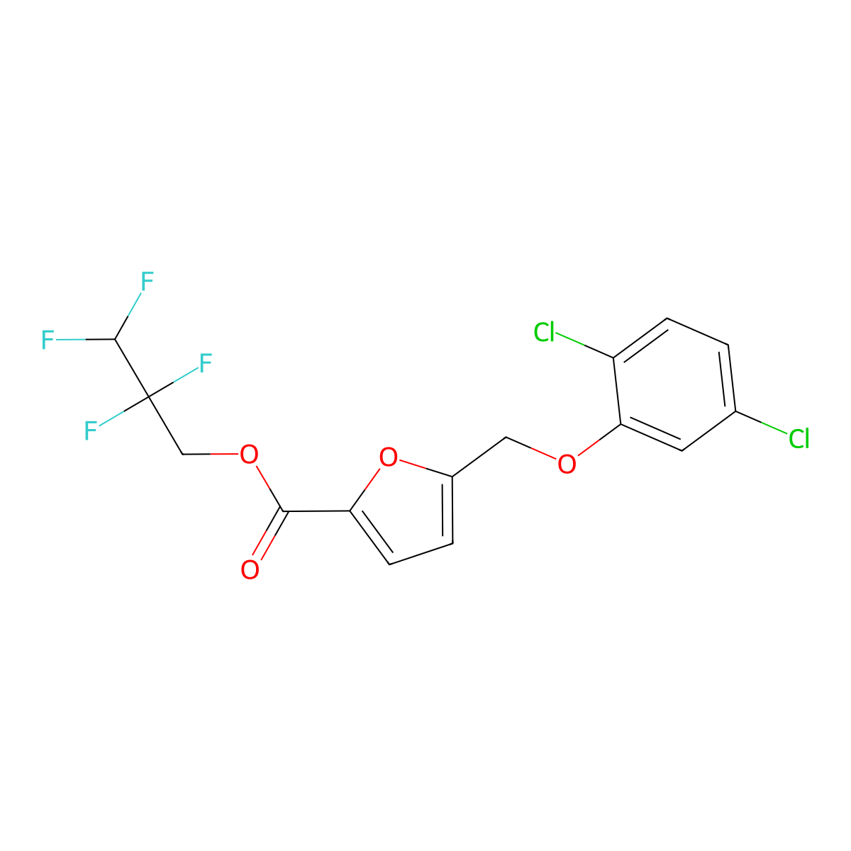 2,2,3,3-Tetrafluoropropyl 5-[(2,5-dichlorophenoxy)methyl]furan-2-carboxylate molecular structure, CAS 438465-36-2