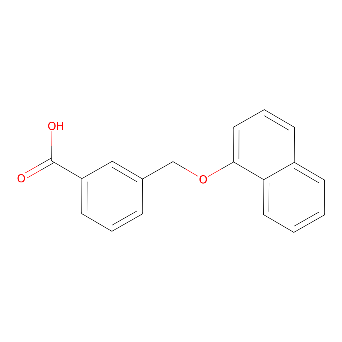 3-[(1-Naphthyloxy)methyl]benzoic acid molecular structure, CAS 438465-54-4