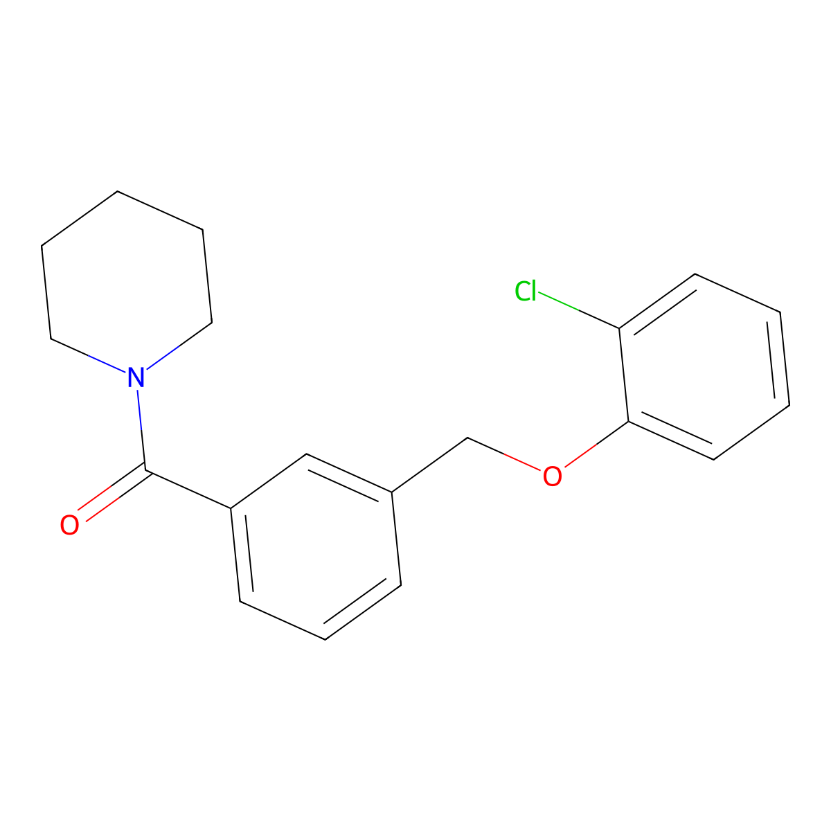 [3-[(2-Chlorophenoxy)methyl]phenyl]-piperidin-1-ylmethanone molecular structure, CAS 438465-60-2