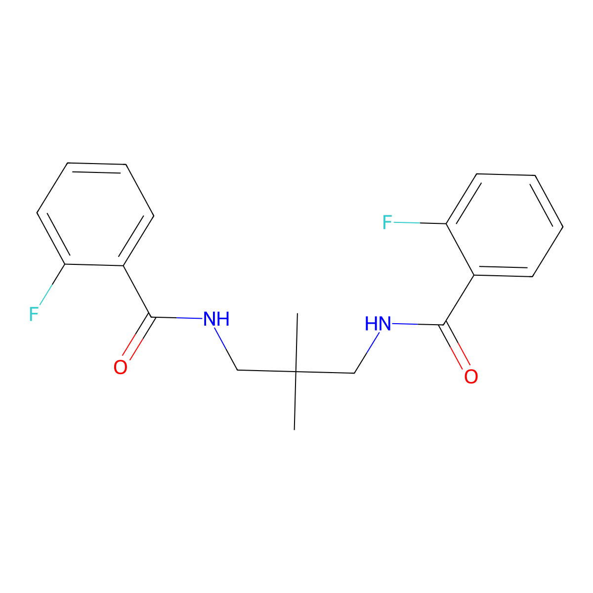2-fluoro-N-{3-[(2-fluorobenzoyl)amino]-2,2-dimethylpropyl}benzamide molecular structure, CAS 438465-62-4