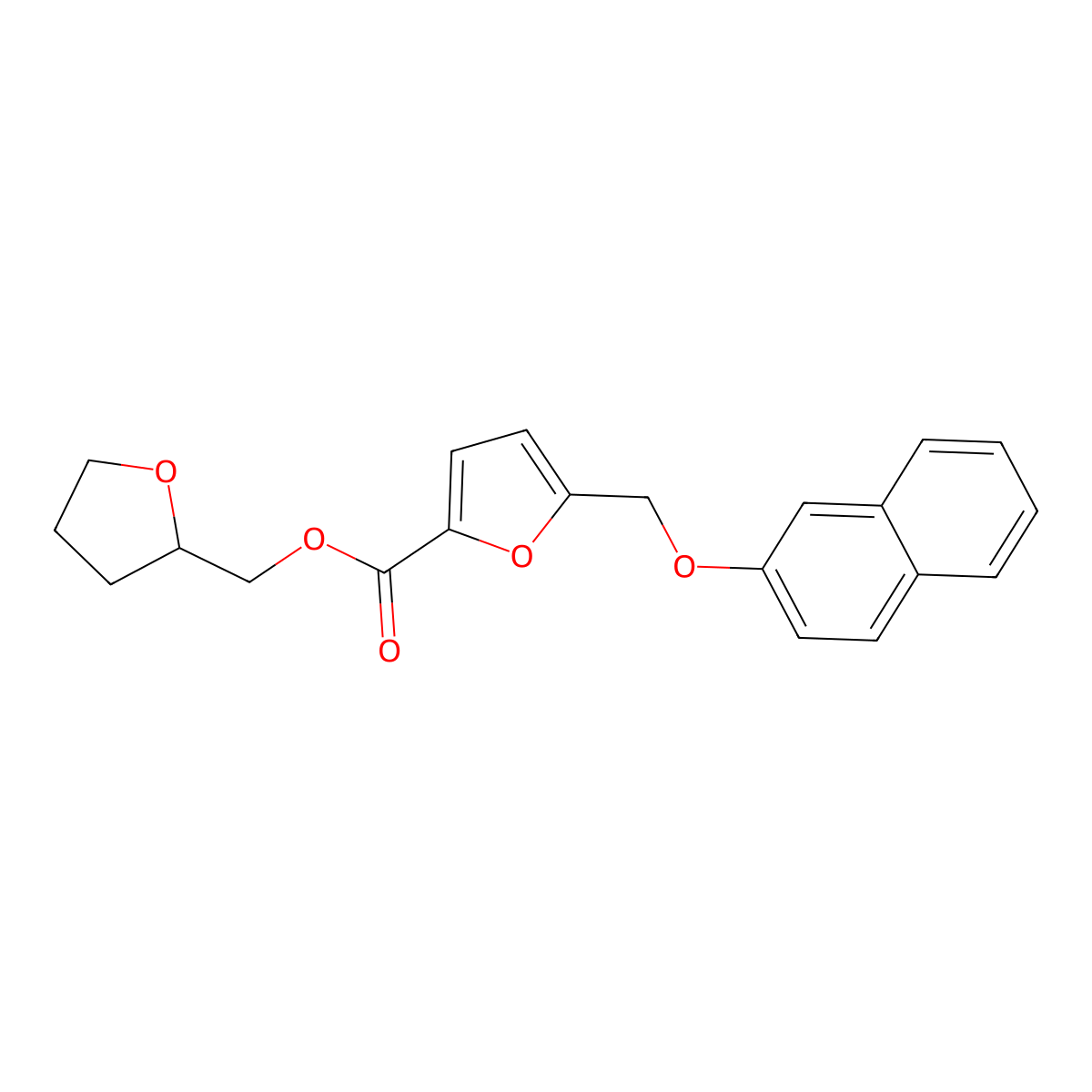 Oxolan-2-ylmethyl 5-(naphthalen-2-yloxymethyl)furan-2-carboxylate molecular structure, CAS 438465-68-0