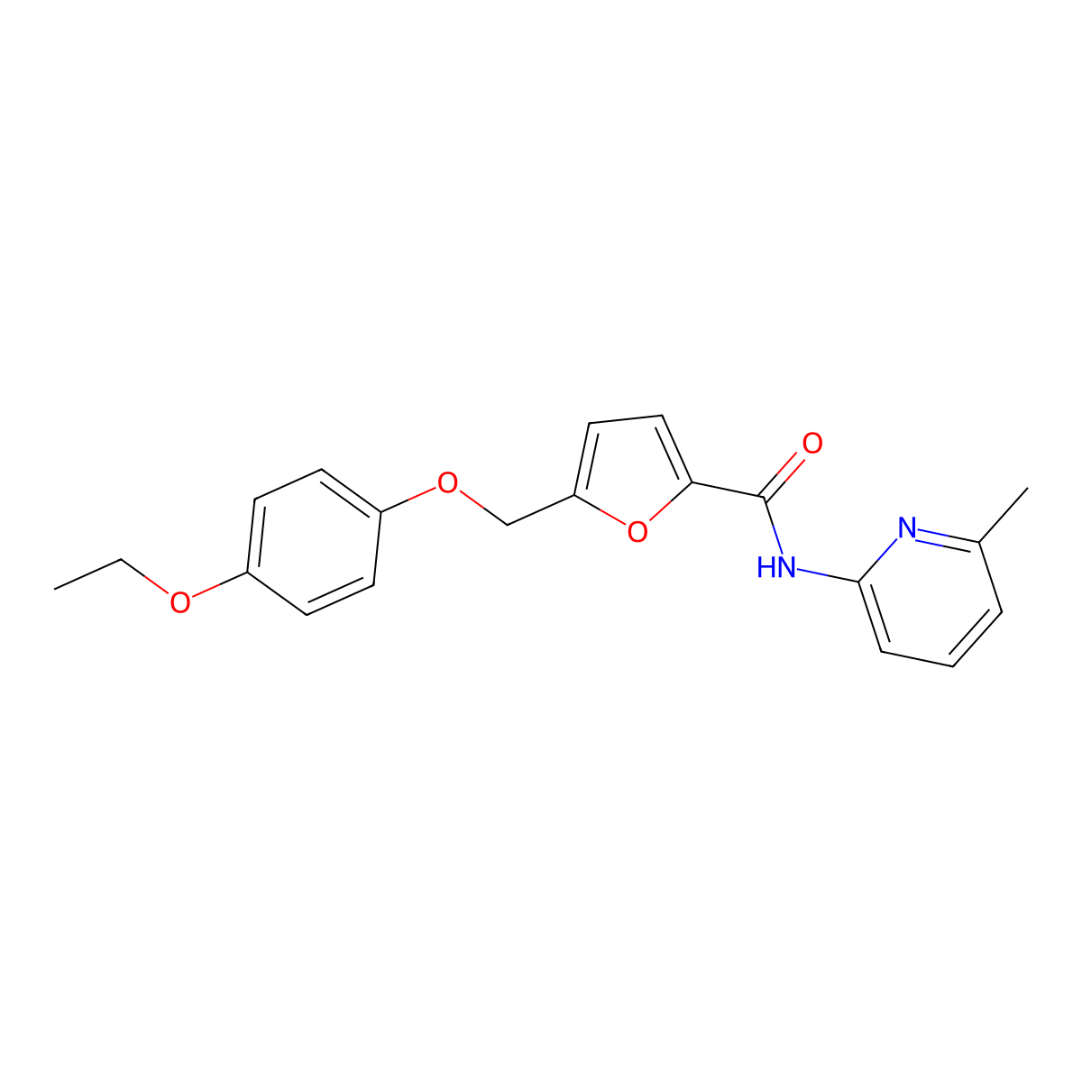 5-[(4-ethoxyphenoxy)methyl]-N-(6-methyl-2-pyridinyl)-2-furamide molecular structure, CAS 438465-69-1