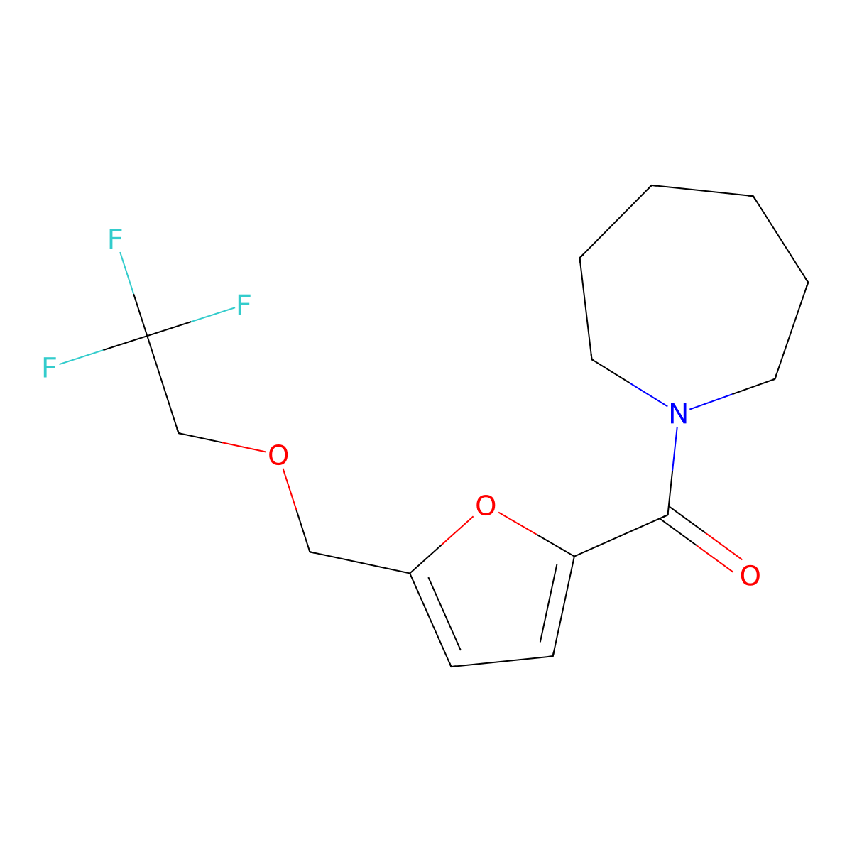 1-{5-[(2,2,2-Trifluoroethoxy)methyl]-2-furoyl}azepane molecular structure, CAS 438465-73-7
