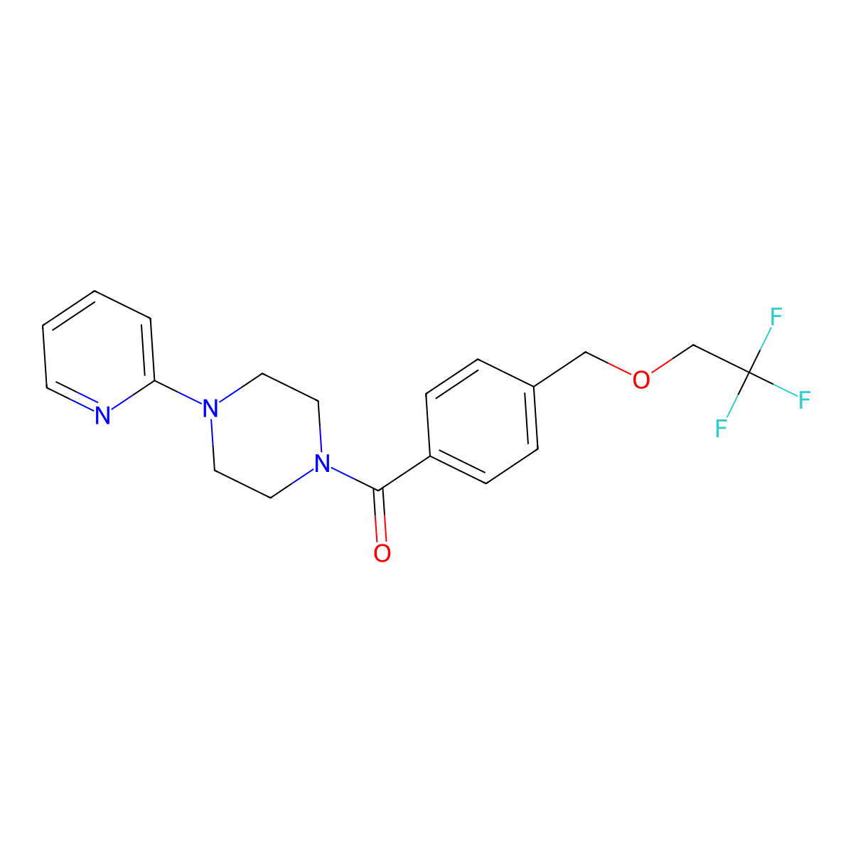4-{[4-(2-Pyridinyl)-1-piperazinyl]carbonyl}benzyl 2,2,2-trifluoroethyl ether molecular structure, CAS 438465-83-9