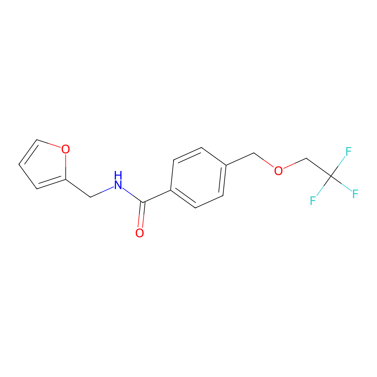N-(2-furylmethyl)-4-[(2,2,2-trifluoroethoxy)methyl]benzamide molecular structure, CAS 438465-85-1