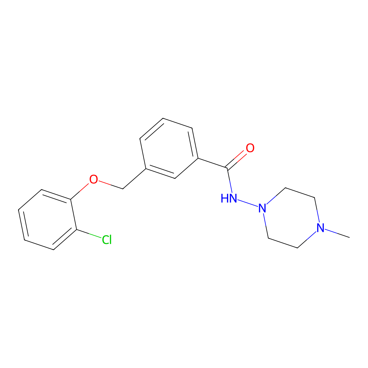 3-[(2-chlorophenoxy)methyl]-N-(4-methylpiperazin-1-yl)benzamide molecular structure, CAS 438465-95-3